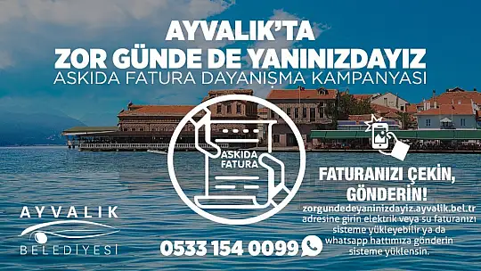 Ayvalık Belediyesinden 'askıda fatura' uygulaması