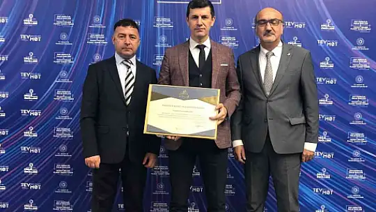 Burhaniye Mesleki Eğitim Merkezine teşekkür belgesi