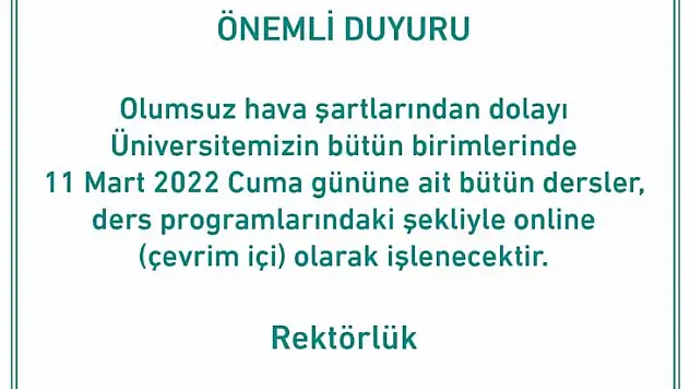 Balıkesir Üniversitesinde eğitime kar engeli