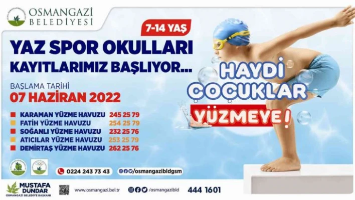 Osmangazi'de havuzlar çocuklar ile renklenecek