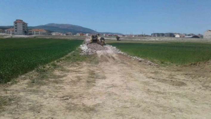 Zafertepe'de yol çalışması